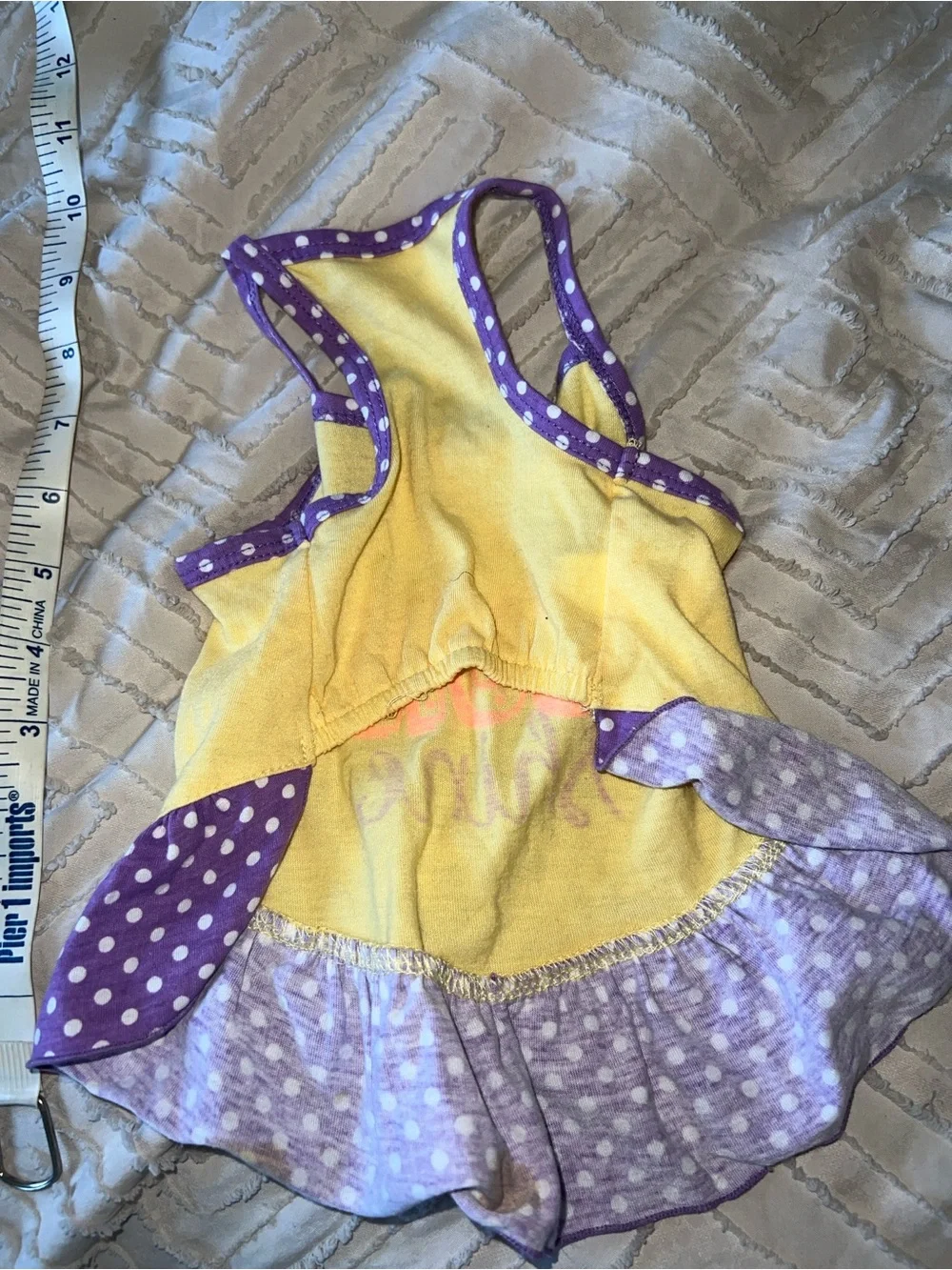 Dog Hello Sunshine Yellow & Purple Polka Dot Sundress